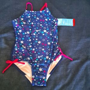 Speedo one piece Swimwear size M (10) Blue and pink